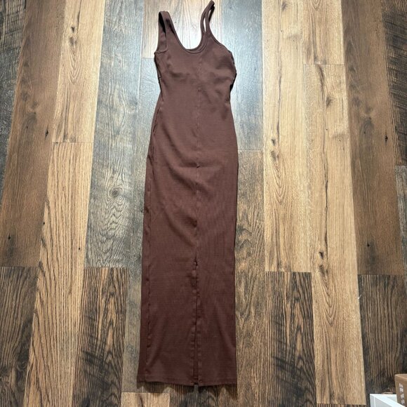 Bumpsuit The Cutout Maxi Rib Dress Women's Size Large in Brown - EUC! - Picture 7 of 7